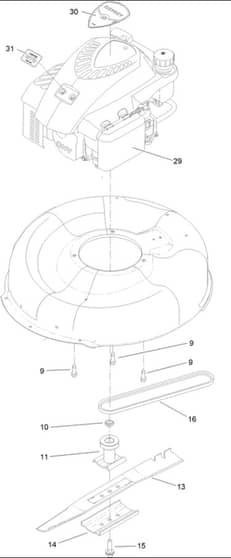 Hayter Osprey 53 - 345A (400000001 - 999999999) - Engine Assembly