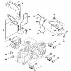 Genuine Stihl MS170 / G - Ignition system, AV system