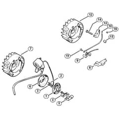 Genuine Stihl 009 / O - Ignition system (27.86), (25.84), (27.83)