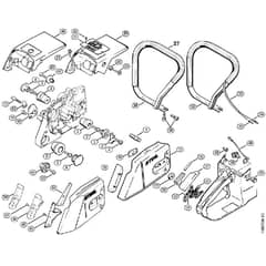 Genuine Stihl 028 / H - Chain sprocket cover, Handlebar