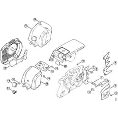 Genuine Stihl 038 M / P - Chain tensioner, Carburetor box cover