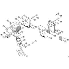 Genuine Stihl 048 AV / B - Cylinder, Muffler