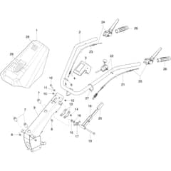 110 - Bertolini Sickle Bar Mower Handlebar rod and handle bars Diagram
