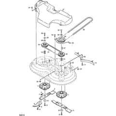 1125M - 2008 - 13-2412-91 - Mountfield Front Mower Blade Diagram