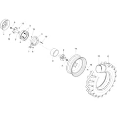 120 S - Bertolini Sickle Bar Mower Brake and wheels Diagram