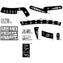 1228H - 2006 - 13-2642-16 - Mountfield Ride On Mower Labels Diagram