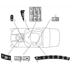1228H - 2007 - 13-2642-17 - Mountfield Ride On Mower Labels Diagram