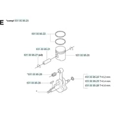 Husqvarna 125 BT KAWASAKI - TH026D-AC57 - 20041800001-Current Piston & Crankshaft