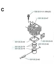 Husqvarna 132R - 1999-2005 - Cylinder Piston 2