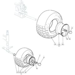 1335M - 2008 - 299954233/M08 - Mountfield Ride On Mower Wheels Diagram
