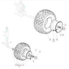 1435E - 2007 - 299954323/MO7 - Mountfield Ride On Mower Wheels Diagram