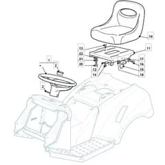 1435H - 2008 - 299954333/M08 - Mountfield Ride On Mower Seat Diagram