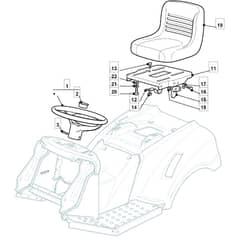 1435H - 2008 - 299964333/BM8 - Mountfield Ride On Mower Seat Diagram