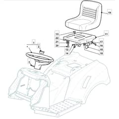 1435H - 2008 - 299964333/M08 - Mountfield Ride On Mower Seat Diagram