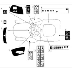 1436H - 2007 - 13-2689-12 - Mountfield Ride On Mower Labels Diagram