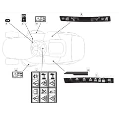 1436H - 2005 - 299961333/MOE - Mountfield Ride On Mower Labels Diagram