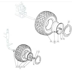 1436H - 2005 - 299961333/MOE - Mountfield Ride On Mower Wheels Diagram