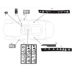 1436H - 2005 - 299961333/MOU - Mountfield Ride On Mower Labels Diagram