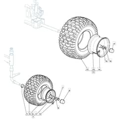 1436H - 2002-2006 - 299961383/MOE - Mountfield Ride On Mower Wheels Diagram