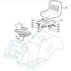 1436H - 2011-2012 - 2T0420283/M10 - Mountfield Ride On Mower Seat Diagram