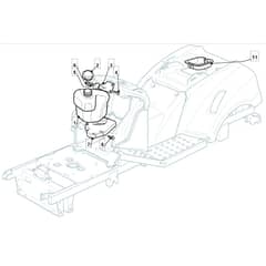 1436H - 2012-2013 - 2T0420283/MFR - Mountfield Ride On Mower Fuel Tank Diagram