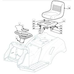 1436H - 2009 - 2T2644483/UM9 - Mountfield Ride On Mower Seat Diagram