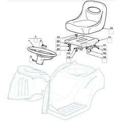1436M - 2005 - 13-2651-15 - Mountfield Ride On Mower Seat Diagram