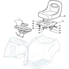 1438M - 2007 - 299952383/MO6 - Mountfield Ride On Mower Seat and Steering Wheel Diagram