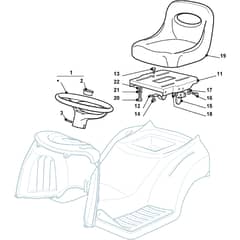 1438M SD - 2002-2005 - 299952333/MOU - Mountfield Ride On Mower Seat and Steering Wheel Diagram