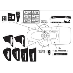 1440H - 2004-2005 - 299931333/MOE - Mountfield Ride On Mower Labels Diagram