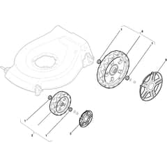 148 SP FOUR - 2010-2011 - 299486841/FER - Castel Garden Rotary Mower Wheels and Hub Caps Diagram