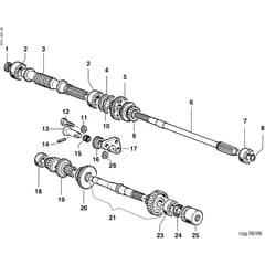 150 MS - Bertolini Sickle Bar Mower Gears (Gearbox) 02 Diagram