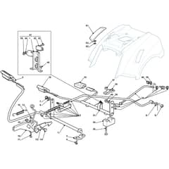 1538H - 2008 - 299968433/M08 - Mountfield Ride On Mower Brake and Gearbox Controls Diagram