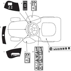 1538H - 2008 - 299968433/M08 - Mountfield Ride On Mower Labels Diagram