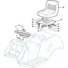 1538H - 2008 - 299968433/M08 - Mountfield Ride On Mower Seat and Steering Wheel Diagram