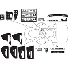 1540M - 2008 - 299911483/UM8 - Mountfield Ride On Mower Labels Diagram