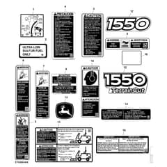 John Deere 1550 - PC12157 - Labels - ST784663