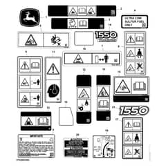 John Deere 1550 - PC12157 - Labels - ST785214