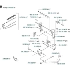 Husqvarna 155 B - KAWASAKI - TEX54D-EC50 - 20041400001-Current Handle & Controls