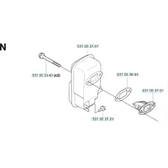 Husqvarna 155 B - KAWASAKI - TEX54D-EC50 - 20041400001-Current Muffler