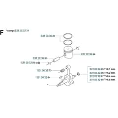 Husqvarna 155 BT - 20053300001-Current - US Piston & Crankshaft