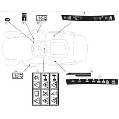 1636H - 2006 - 13-2679-11 - Mountfield Ride On Mower Labels Diagram