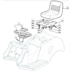 1636H - 2012-2020 - 2T0430483/M11 - Mountfield Ride On Mower Seat Diagram