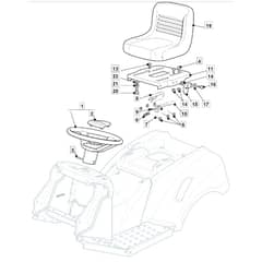 1636M - 2015 - 2T0330483/M15 - Mountfield Ride On Mower Seat Diagram