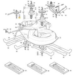 1736H Twin - 2020-2022 - 2T0440483/M20 - Mountfield Ride On Mower 92cm Deck Diagram