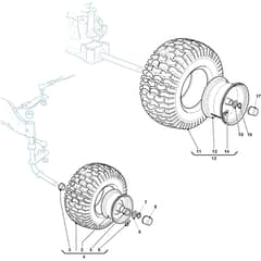 1740H Twin - 2020-2022 - 2T1740483/M20 - Mountfield Ride On Mower Wheels Diagram
