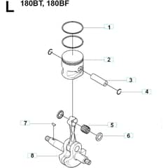 Husqvarna 180 BF - 20084000001-Current Piston & Crankshaft