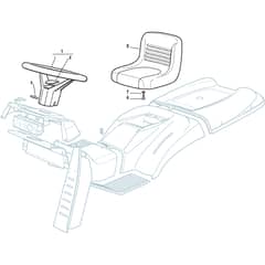 1840H - 2008 - 299941733/M08 - Mountfield Ride On Mower Seat and Steering Wheel Diagram