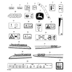 John Deere 1905 - PC9386 - Labels - ST501808