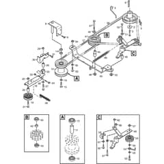 2125H - 2005 - 13-2716-95 - Mountfield Front Mower PTO (Power Take Off) Diagram
